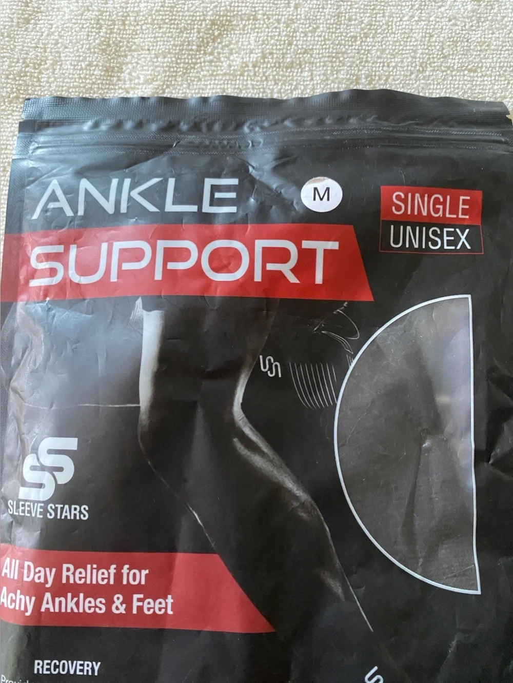 Black Ankle Support Sleeve - Men